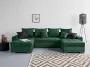 Zetelsenbedden.be Hoekbank Josua Josy Velvet Groen Limited edition met zetel met bedfunctie Hoeksalon met opbergruimte velours - Thumbnail 3