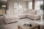 Seatsandbeds hoekbank prestige U links- beige- dubbele opbergruimte- bedfunctie- hoeksalon met dubbele opbergruimte en slaapfunctie - Thumbnail 1