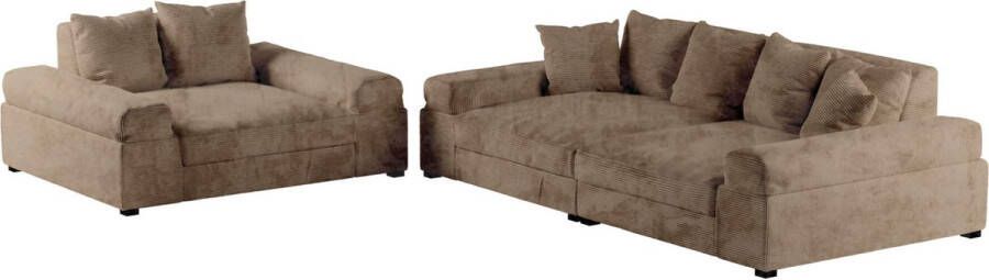 Seatsandbeds zitbank big sofa fatguy- combo deal- taupe