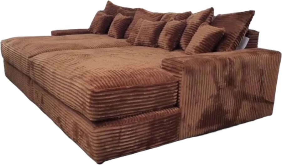 Seatsandbeds zitbank- bigsofa jumbo American kaneel ribstof- hoekbanken en boxsprings