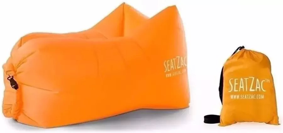 SeatZac Lazy zitzak lucht stoel in het oranje Luchtbed zak