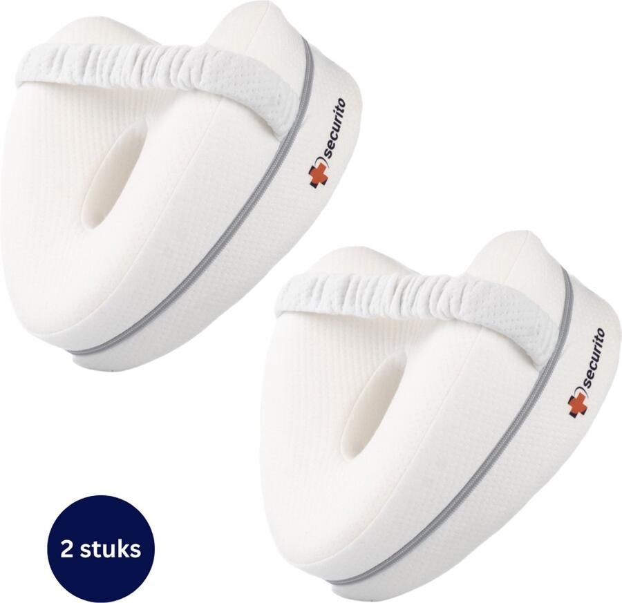 Securito Kniekussen Set van 2 Orthopedisch Beenkussen voor Zijslapers – Kniekussen voor in bed met Traagschuim – Ergonomisch Comfort