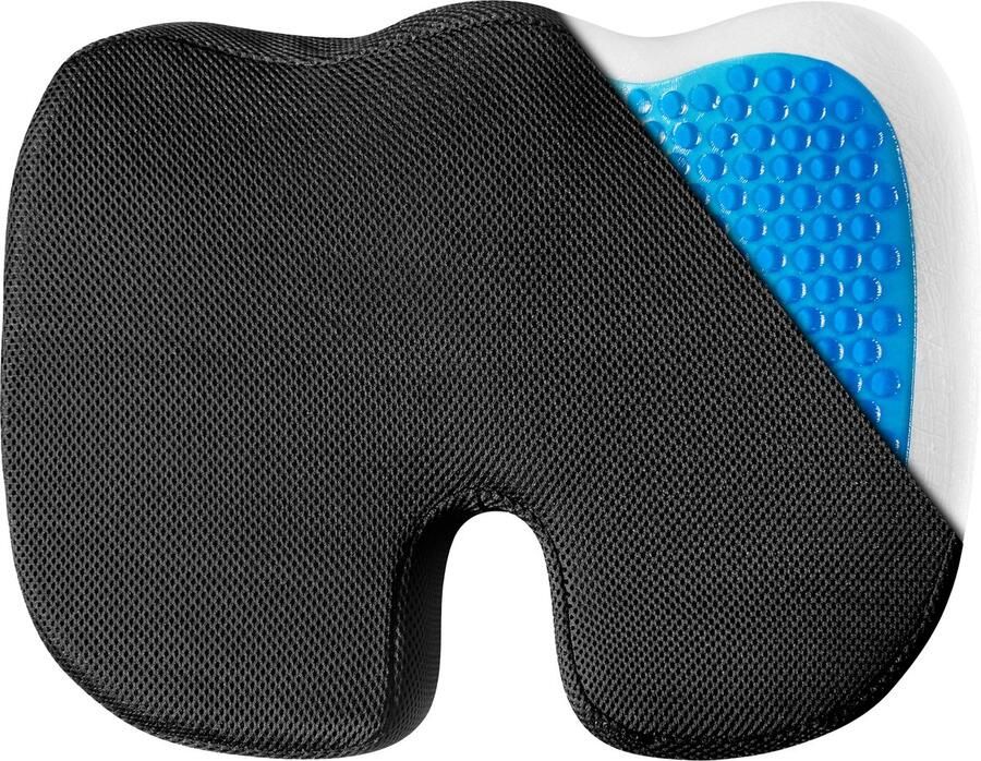 Securito Zitkussen Orthopedisch zitkussen Stoelkussen Orthopedisch Rolstoel Bureaustoel en auto Ergonomisch met Cooling Gel - Foto 2