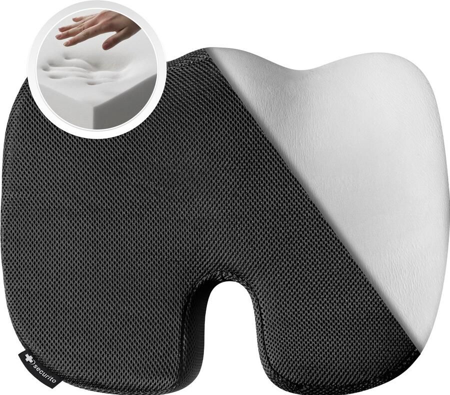 Securito Zitkussen Orthopedisch zitkussen Stoelkussen Orthopedisch Stuitkussen Wigkussen Rolstoel Bureaustoel en auto Ergonomisch