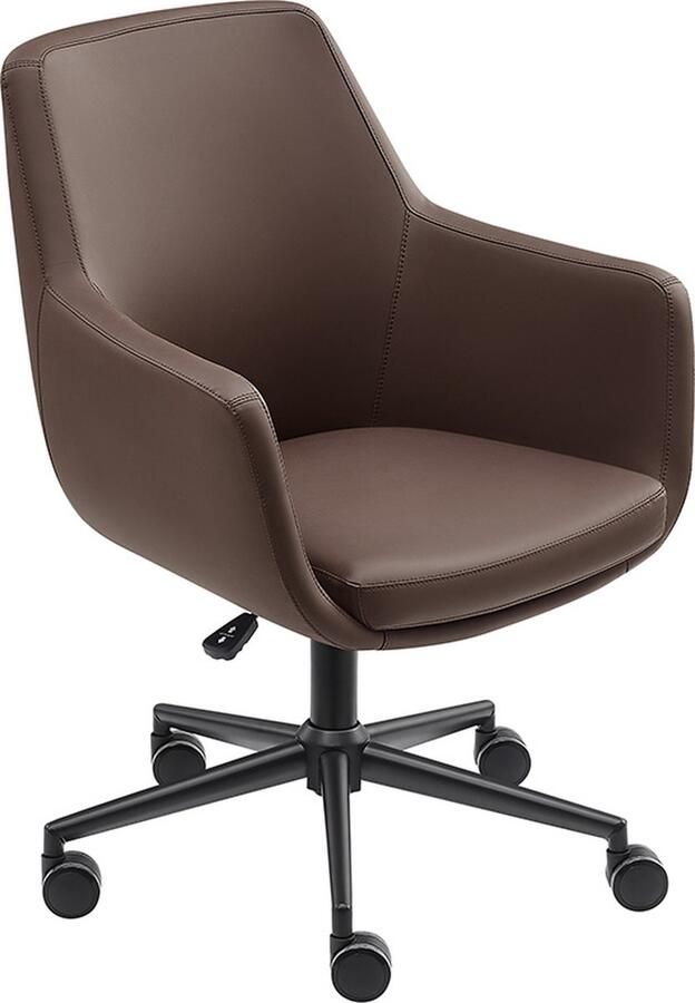 Sedero Bureaustoel Volos Donkerbruin Kunstleer Eetkamerstoel