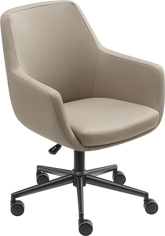 Sedero Bureaustoel Volos Taupe Kunstleer Eetkamerstoel