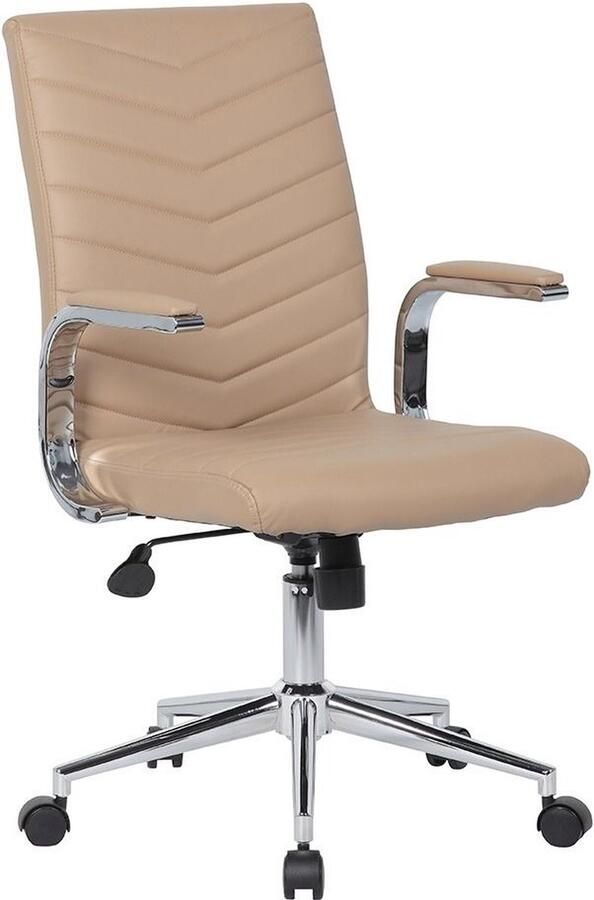 Sedero Design Bureaustoel Izola Cognac- PU leder 360° draaibaar kantelbaar