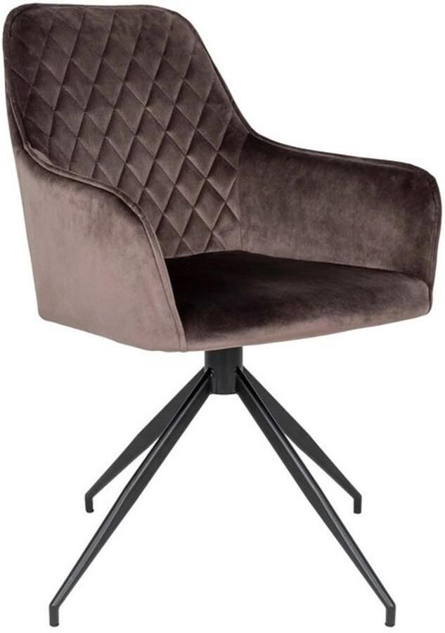 Sedero Eetkamerstoel Palma Donkerbruin velvet