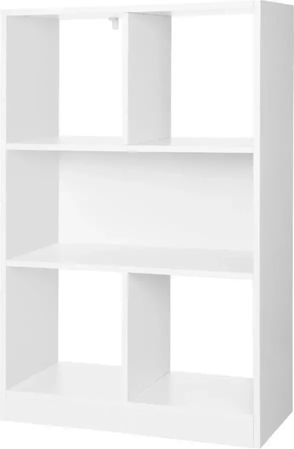Segenn 's Boekenkast 4 open vakken Boekenplank Scheidingsplank Staande Plank van Hout Vitrine voor Woonkamer Slaapkamer -Kinderkamer en Kantoor 65 5 x 100 x 30 cm (B x H x D) Wit