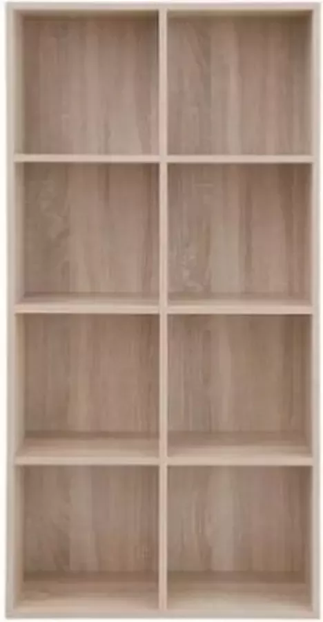 Segenn 's Boekenkast met 8 vakken Boekenkast van Hout Als Decoratieve Plank Vrijstaande Kast voor Kantoor Thuis Wit