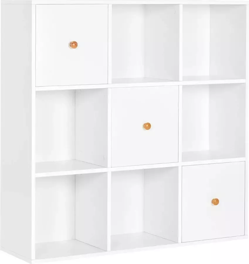Segenn 's Boekenkast opbergplank Met 9 kubussen Wandkast met 3 deuren Wit