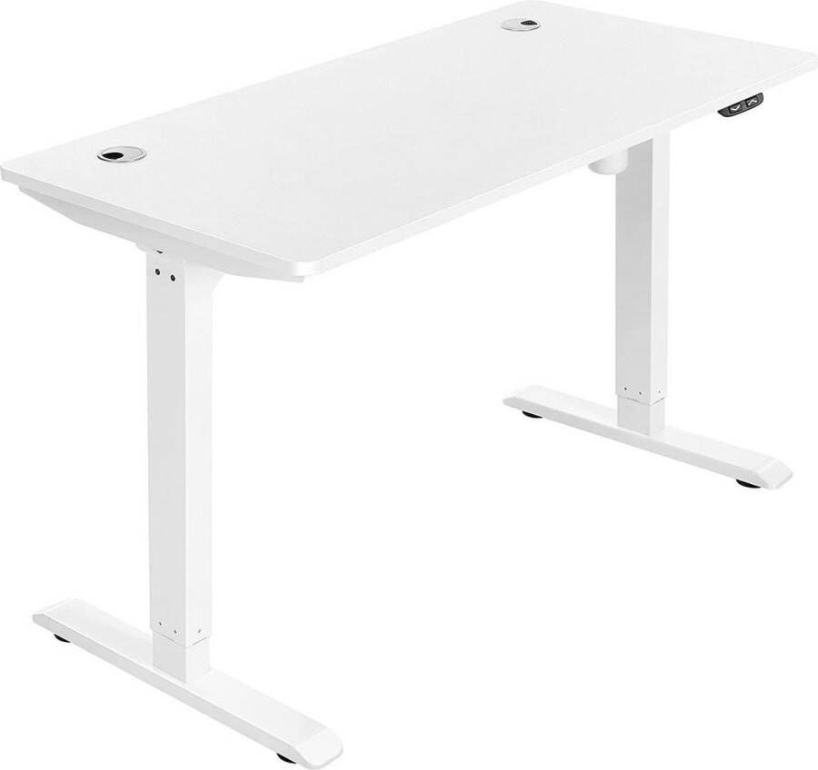 Segenn 's Brampton Zit-sta bureau sta bureau Elektrisch Tafel Hoogte en Lengte Verstelbaar met motor staal wit 120 x 60 x (73-114) cm