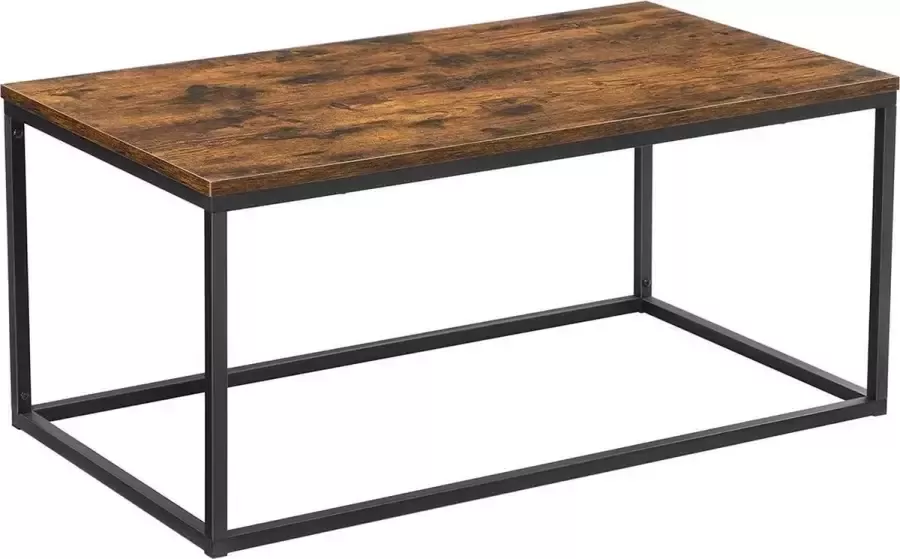 Segenn 's Epic Salontafel industrieel Salontafel Met stalen frame Vintage Bruin-Zwart 100 x 55 x 45 cm