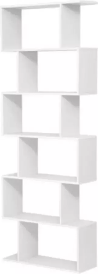 Segenn 's Laval Boekenkast plank staande plank voor preasentatie vrijstaande kast decoratieve plank met 6 niveaus wit