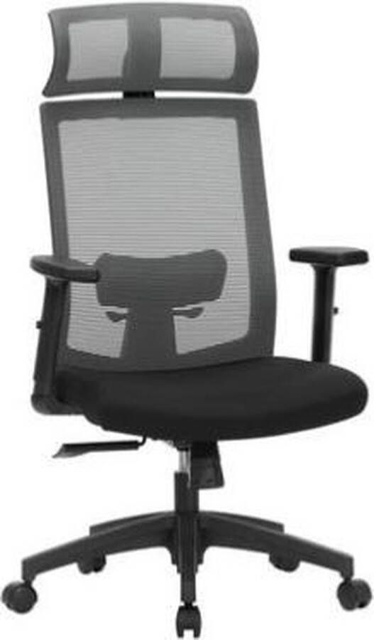 Segenn 's Luxe3 bureaustoel met netbekleding ergonomische computerstoel 360 ° draaistoel verstelbare lendensteun met hoofdsteun vergrendelbare hellingshoek tot 120 ° grijs