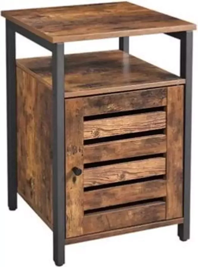 Segenn's Nachtkastje Kast met Plank Slaapkamer Woonkamer 40 x 40 x 60 cm Vintage Donkerbruin