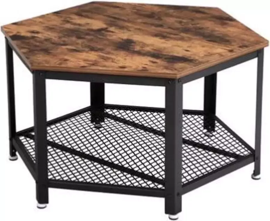 Segenn 's Salora Salontafel Industrieel Vintage Tafel Salontafels Hout Bijzettafel -Cocktailtafel Zwart- 75 x 45 x 75 cm
