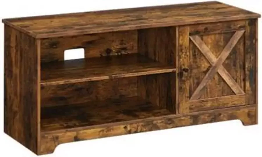 Segenn 's Scotland TV Meubel TV-Kast Opslagruimte Tot 43 Inch Industrieel Vintage Bruin Bewerkt Hout 110 x 40 x 50 cm