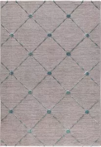 Salery Home Vloerkleed- modern laagpolig vloerkleed tapijtenloods Lara blauw geodriehoek patroon 120x170 cm