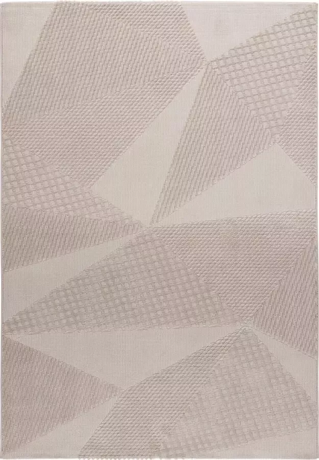 Salery Home Vloerkleed- modern laagpolig vloerkleed tapijtenloods Luxury beige geodriehoek patroon 80x150 cm - Foto 6