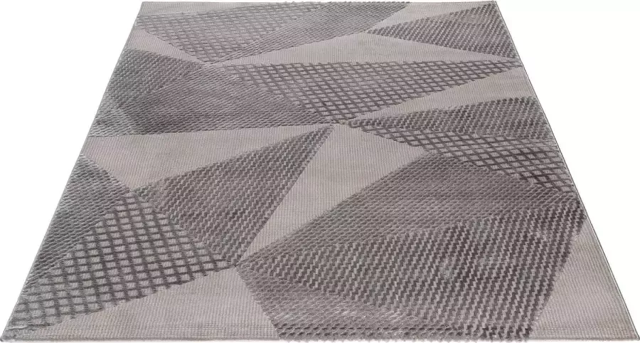 Salery Home Vloerkleed- modern laagpolig vloerkleed tapijtenloods Luxury grijs geodriehoek patroon 120x170 cm - Foto 11