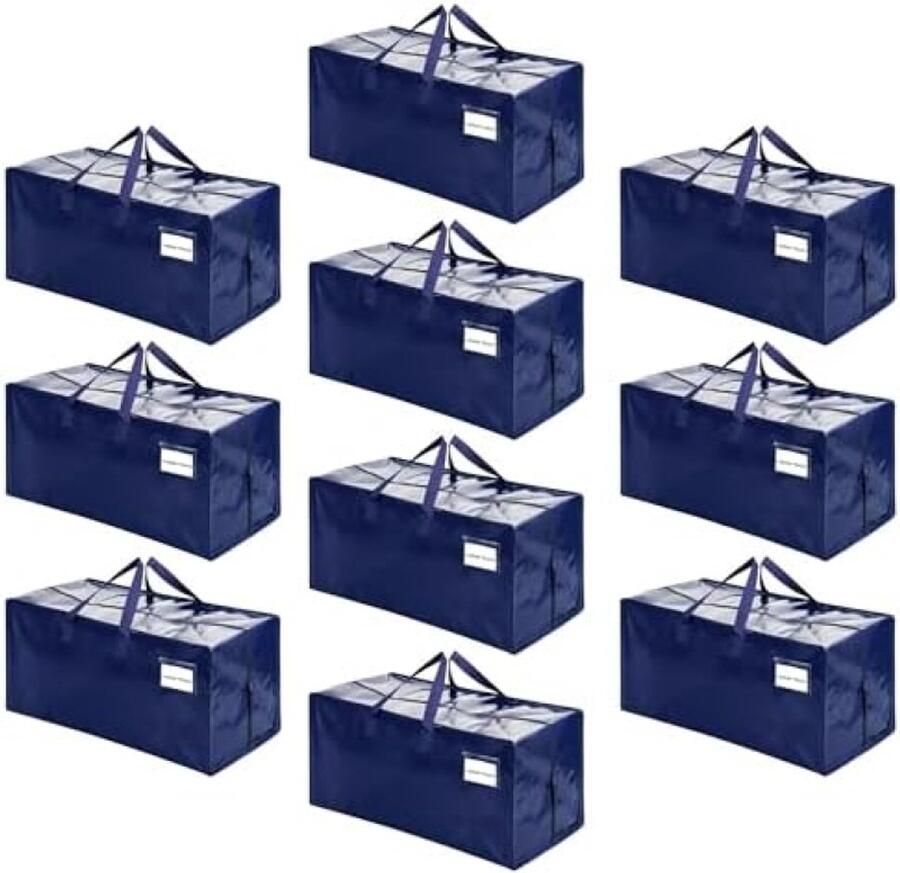 Selbro 10 Pack Extra Grote Verhuiszakken met Rugzakriemen en Sterke Handgrepen Ideaal voor Verhuizingen Opslag en Kamperen (Blauw)