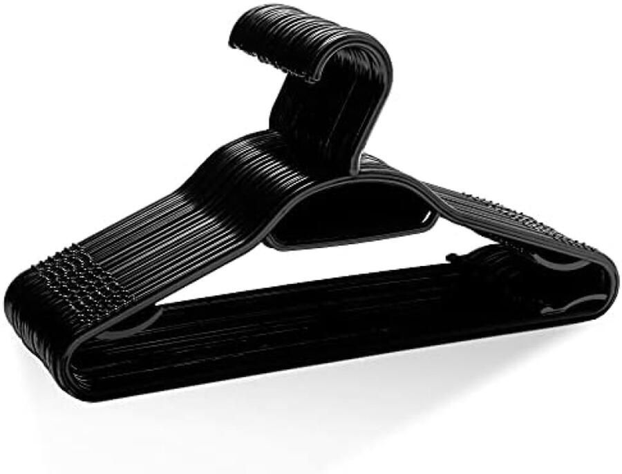 Selbro 30 stuks 5-in-1 kledinghangers volwassen plastic kleerhangers voor kledingkast ruimtebesparende opbergorganizer hangers met trekstang riemhaken antislip inkepingen en veilige lip