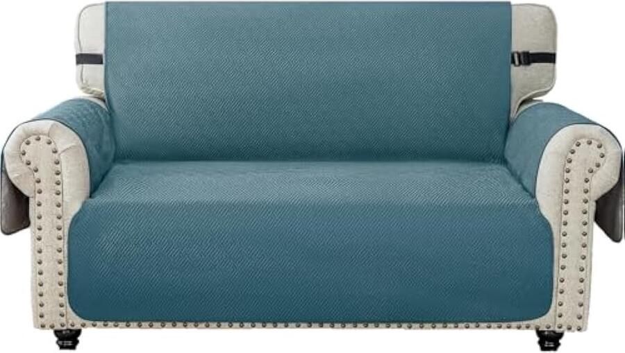 Selbro Bankhoes 2 Zits Met Armleuningen Krasbestendig Vlekafstotende Bankhoezen Fauteuilhoes Voor Woonkamer Antislip Bankhoes Universele Bankbescherming Bankbeschermer Hond Groen