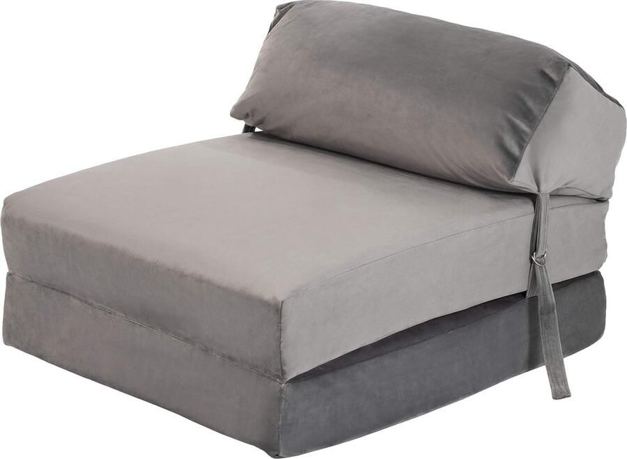 Selbro Comfortabele Fluwelen Opvouwbare Futon Slaapbank voor Logeerkamer en Woonkamer met Hoofdsteun