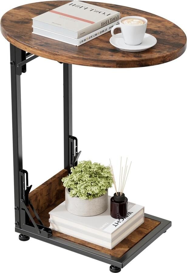 Selbro Compacte Inklapbare Bijzettafel met Opbergtas voor Woonkamer en Kantoor - Foto 3