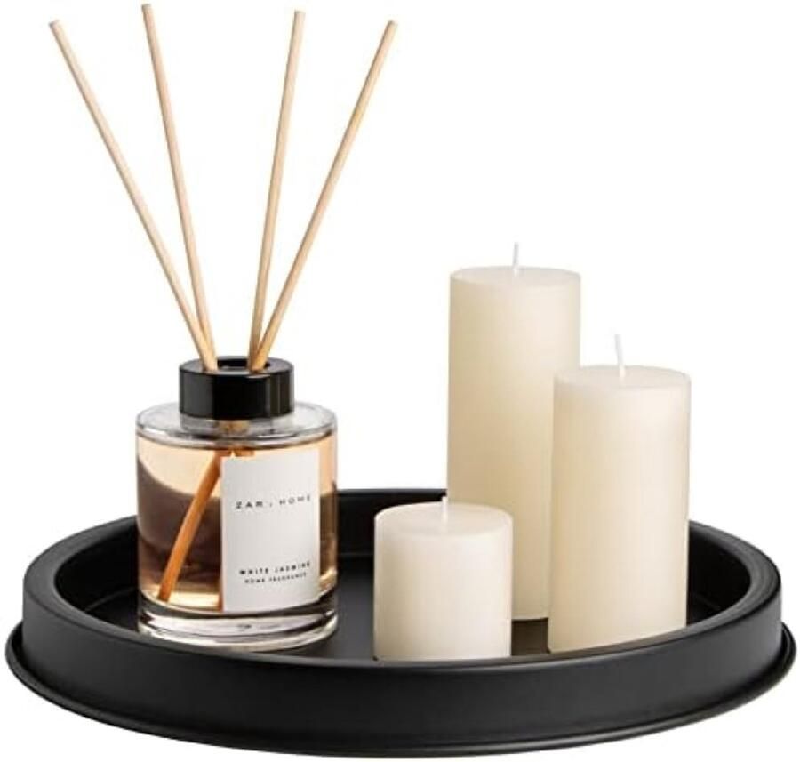 Selbro Decoratief Dienblad Zwarte Parfumplaat voor Salontafel 30 cm