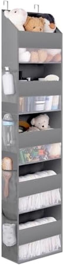 Selbro Deurhanger Organizer met 5 Vakken en 8 Zijvakken Grijs Hangende Opbergoplossing voor Babyartikelen Baden en Meer