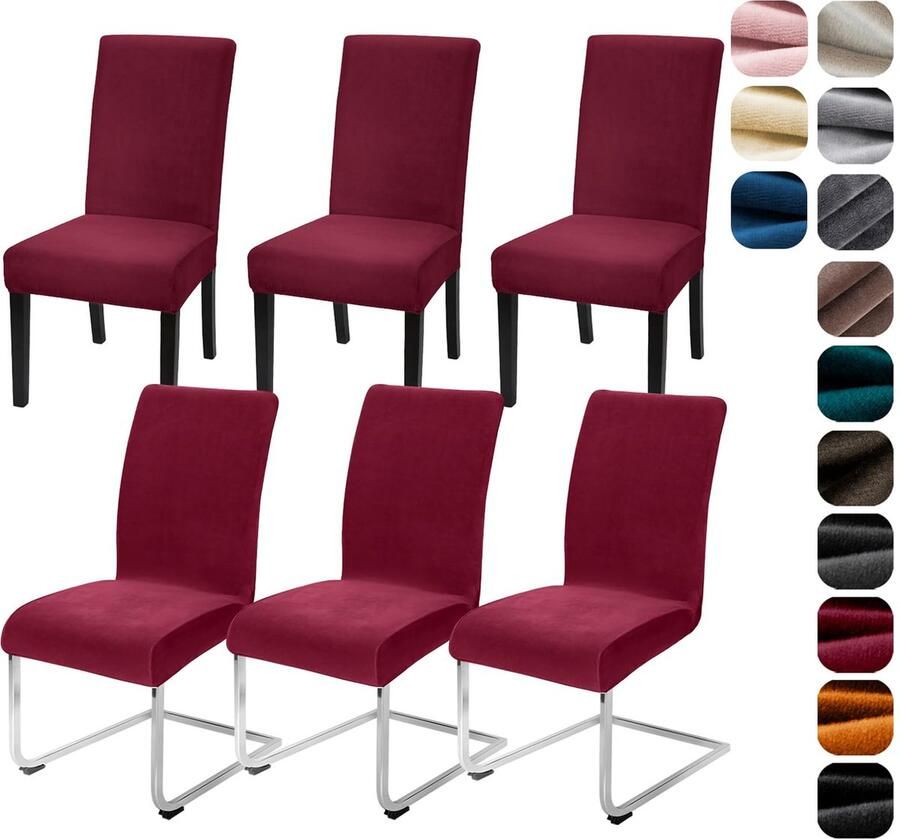 Selbro Elastische Fluwelen Stoelhoezen Set voor Stijlvolle Bescherming van Meerdere Stoelen
