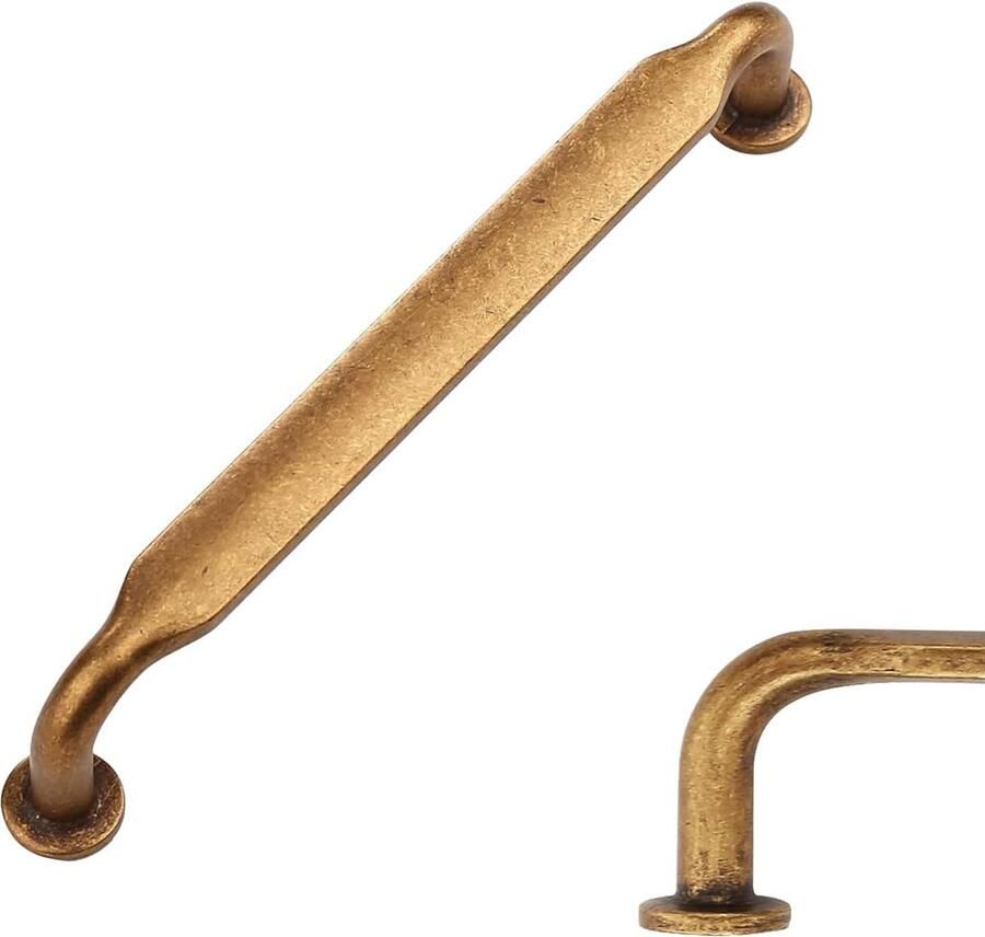 Selbro Elegante Set van 10 Metalen Kast- en Ladegrepen in Antiek Messing met 160 mm Gatafstand - Foto 2