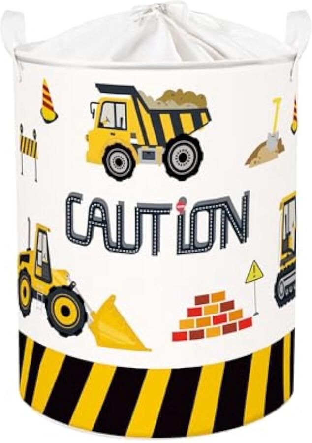 Selbro Grote gele technische trolley 63L kinderwasmand met deksel voor jongens en meisjes kleding speelgoed opbergmand voor kinderkamer en badkamer