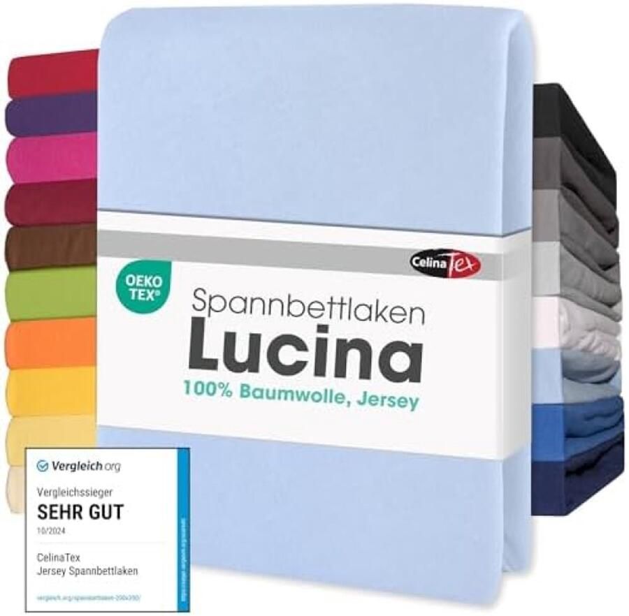 Selbro Hoeslaken Lucina voor Matrassen 90x200-100x200 cm in Aqua Blauw