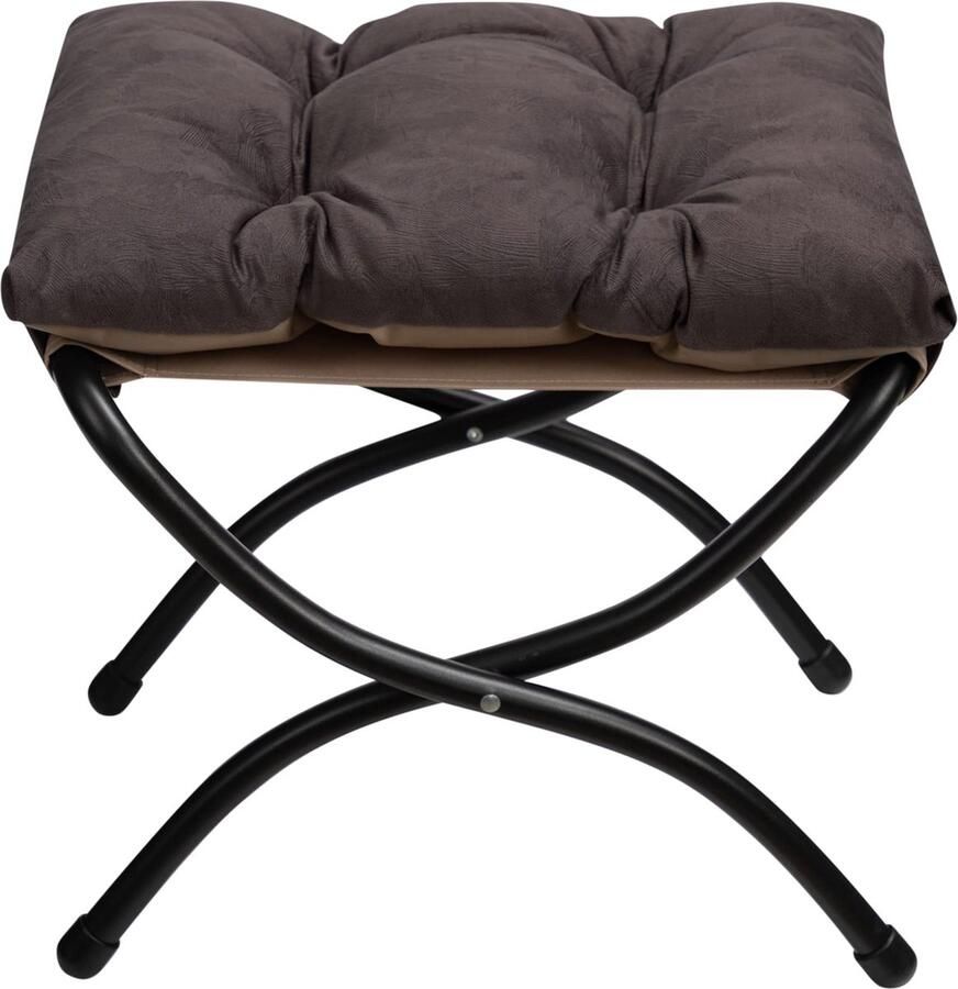 Selbro Inklapbare Voetensteun met Comfortabele Katoenen Zitting en Metalen Poten voor Elk Interieur