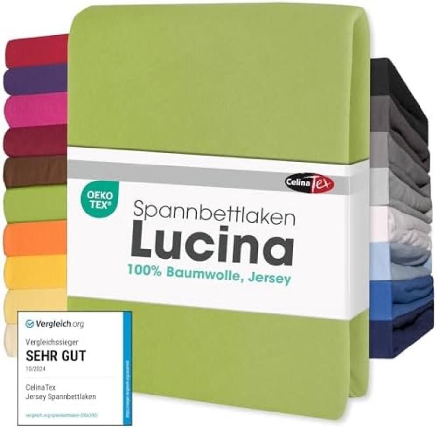 Selbro Jersey Hoeslaken voor Matrassen 180x200-200x200 cm Groen Katoenen Bedlaken