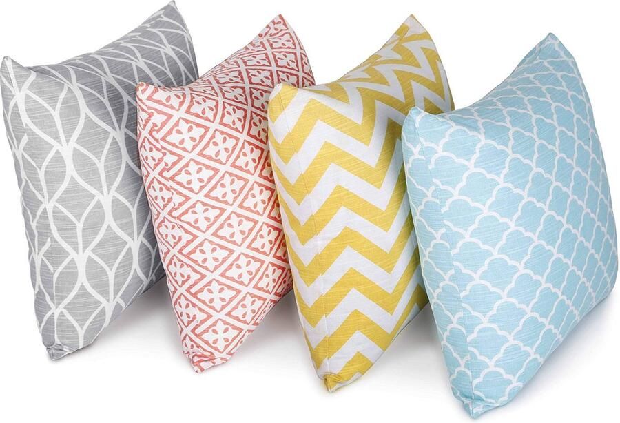 Selbro Kleurrijke en Luxe Kussenovertrek Set voor Woonkamer Slaapkamer en Bank 45 x 45 cm