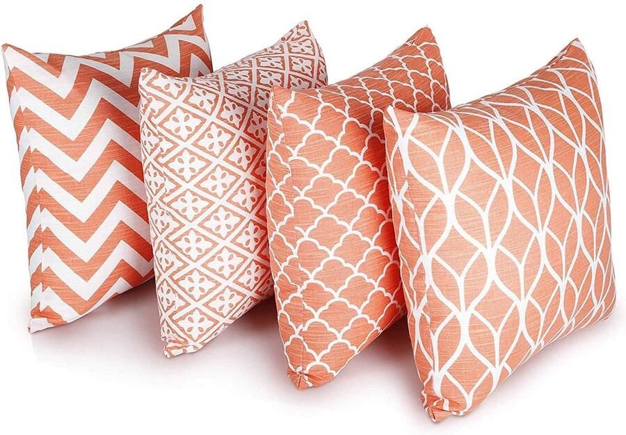 Selbro Kleurrijke Set van 4 Decoratieve Kussenovertrekken voor Moderne Woonkamer Bank 45 x 45 cm