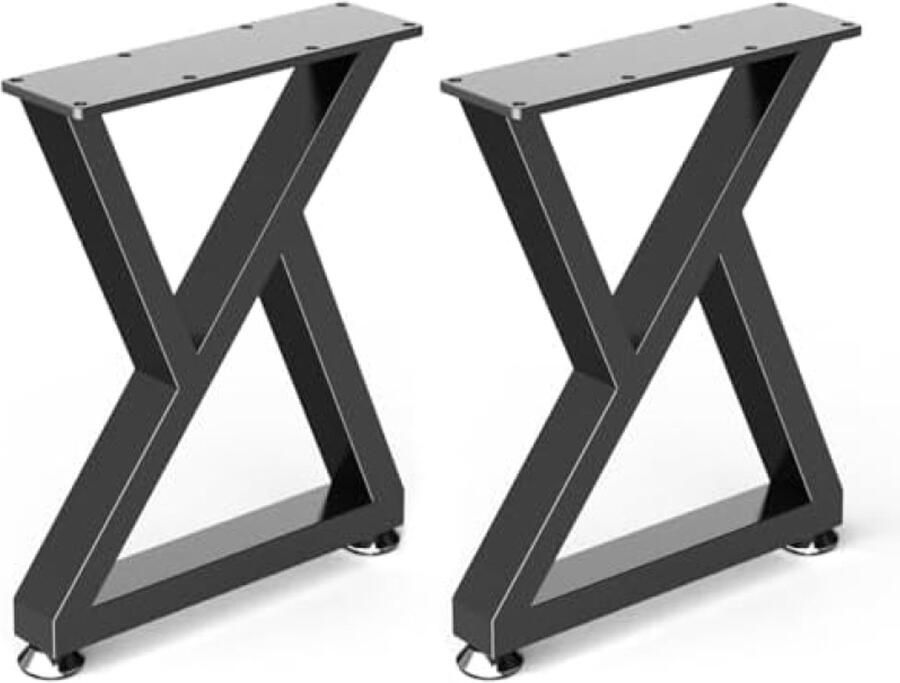 Selbro Metalen salontafel poten set van 2 zwaar belastbare industriële doe-het-zelf meubels tafelpoten zwarte ontbijt bar standaard bank eettafel poten stevig en stabiel Z-type 30×41.5 cm