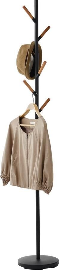 Selbro Minimalistische Staande Kapstok met Houten Accenten en Slank Design voor Jassen en Accessoires