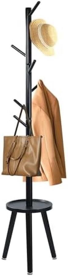 Selbro Moderne Kledingstandaard met Plank en Haken 182 cm Hoog Zwart