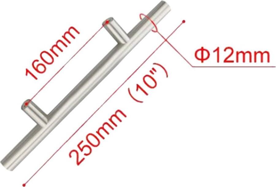 Selbro Moderne Roestvrijstalen Meubelgrepen Set voor Keuken en Badkamer 10 Stuks