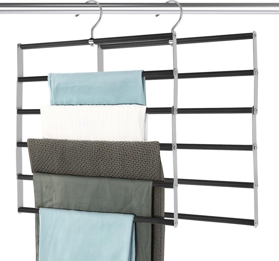 Selbro Multifunctionele Opvouwbare Broekhangers Met Antislip Schuimvulling Voor Efficiënte Kledingkastorganisatie