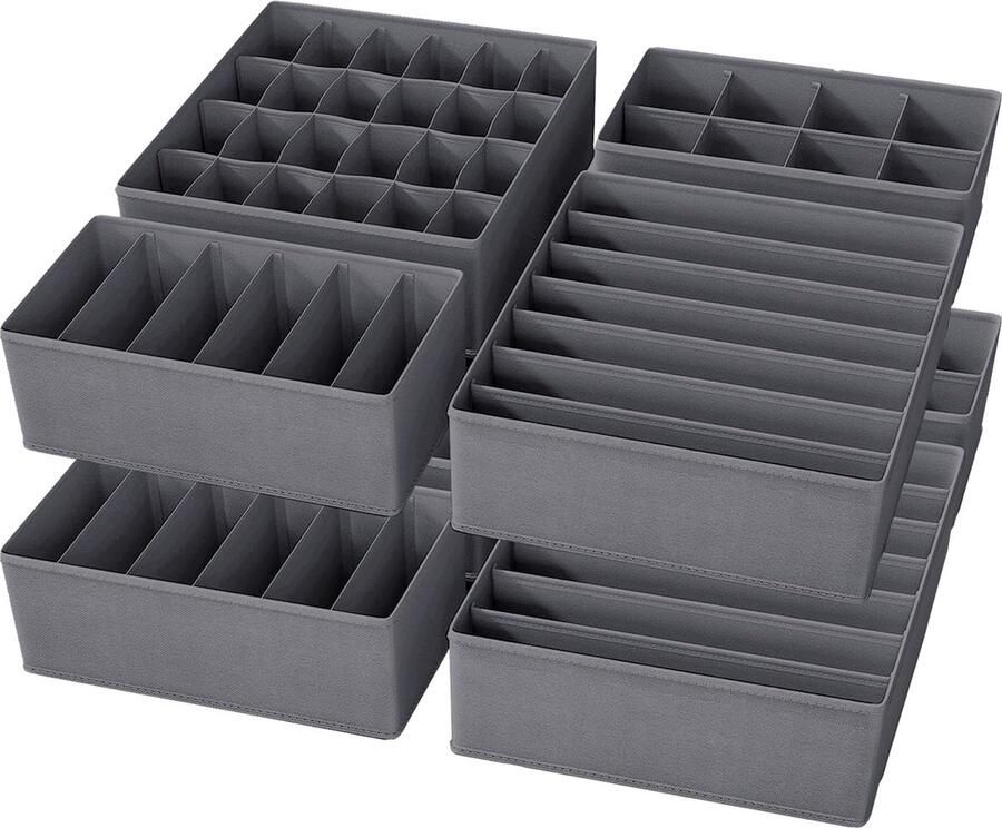 Selbro Praktische set van 8 opvouwbare opbergdozen voor kleding en accessoires