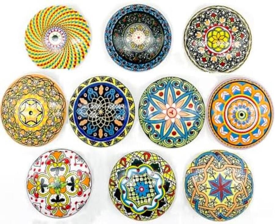 Selbro Ronde porseleinen knoppen 10 stuks keramische handgrepen Boheemse stijl kastknoppen voor meubels - Foto 2