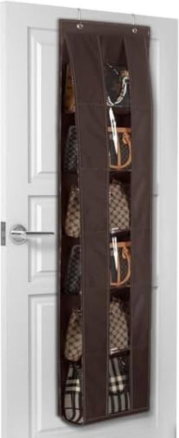Selbro Ruimtebesparende Deur Handtas Organizer voor Kledingkast Donkerbruin
