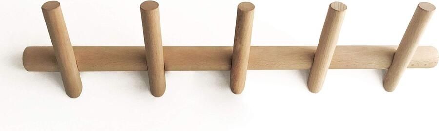 Selbro Ruimtebesparende Wandkapstok Met Stijlvolle Houten Haken Voor Ruimten