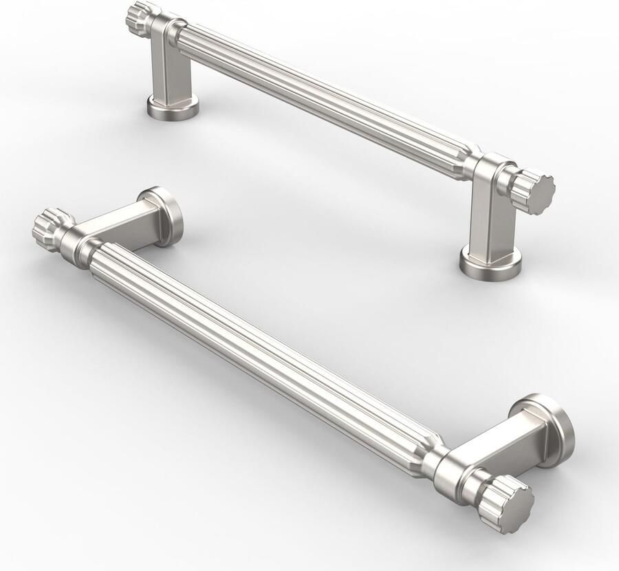 Selbro Set van 10 Elegante Keukengrepen in Geborsteld Satijnnikkel voor Meubeltoepassingen 128 mm